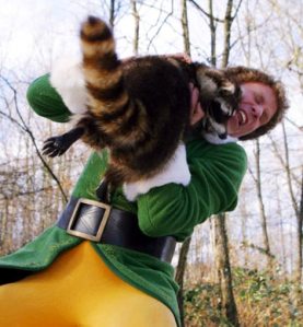 Buddy and his raccoon friend